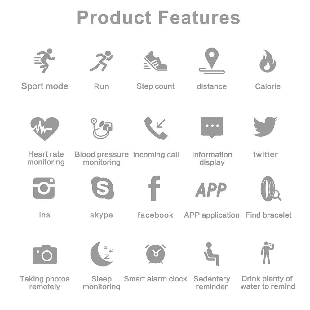 Trình theo dõi tập thể dục không thấm nước, Trình theo dõi hoạt động ngoài trời với nhịp tim Bước đồng hồ xem Bluetooth Pedometer Calorie Counter: Blue