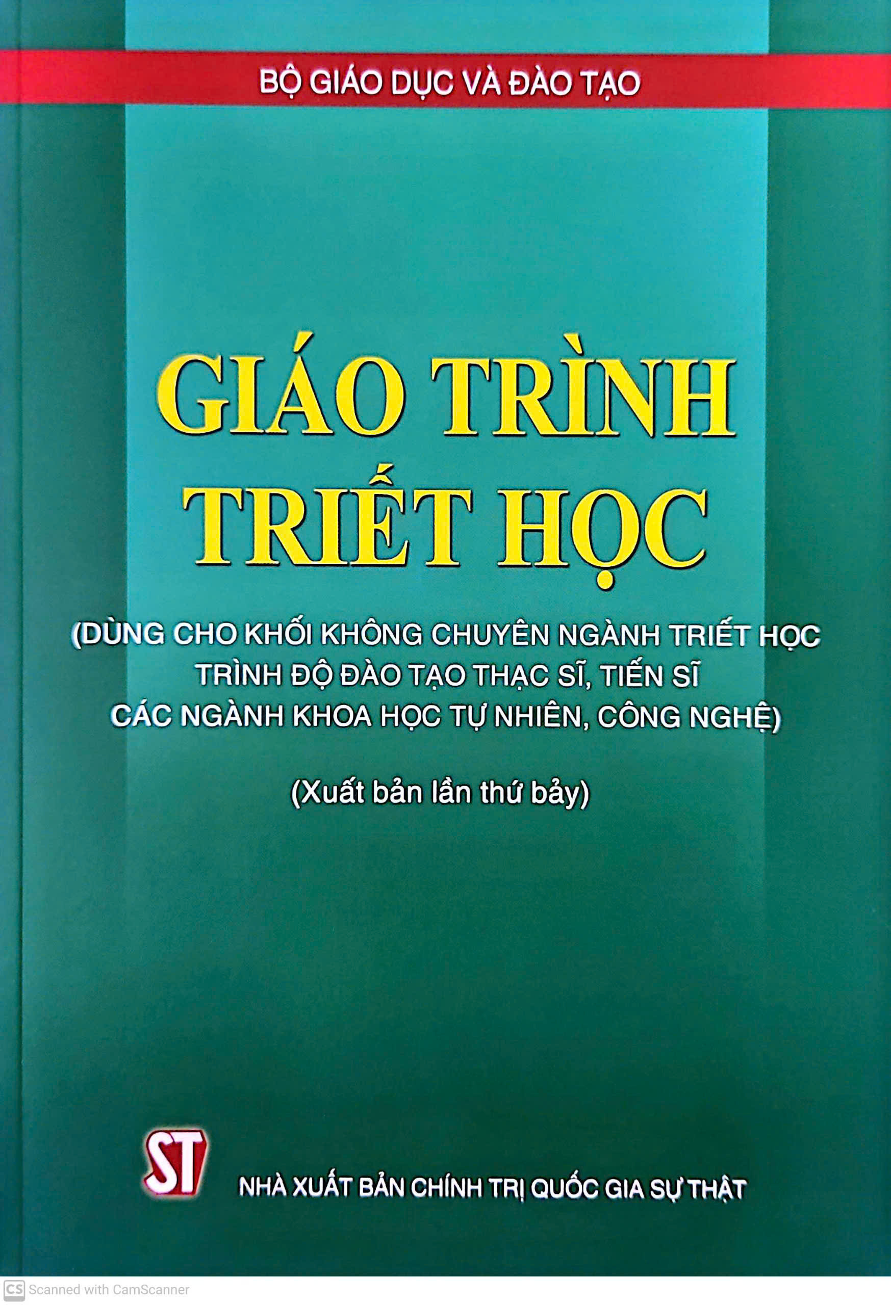 Sách Giáo trình Triết học (Dùng cho khối không chuyên ngành triết học trình độ đào tạo thạc sĩ, tiến sĩ các ngành khoa học tự nhiên, công nghệ)