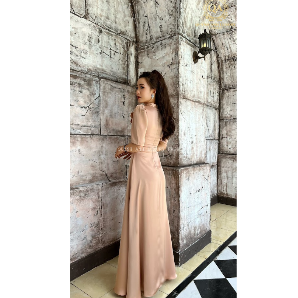 Đầm Xòe Dạ Hội Màu Nude Thiết Kế Sang Trọng Amabel Dress