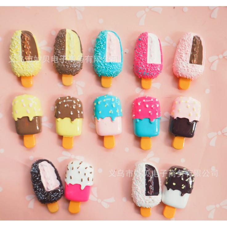 *HN* Charm các mô hình kem que dùng trang trí Jibbitz, vỏ điện thoại, epoxy, DIY