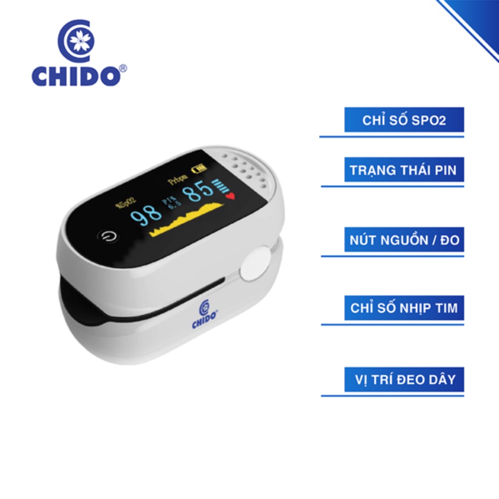 Máy Đo Nồng Độ 0xy Máu Sp02 CHIDO C101B1 Nhật Bản