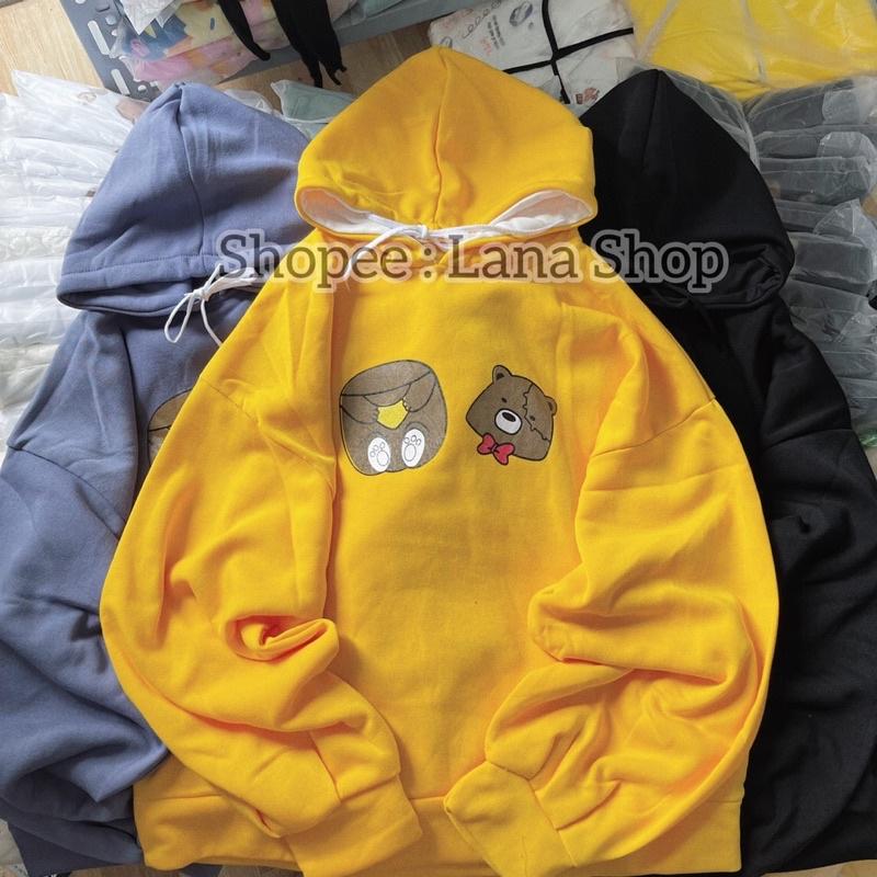 Áo Hoodie Bear Nỉ Ngoại Tay Phồng Chất Đẹp Như Ảnh ️ Áo Khoác Nỉ Bông In Gấu Hoạt Hình