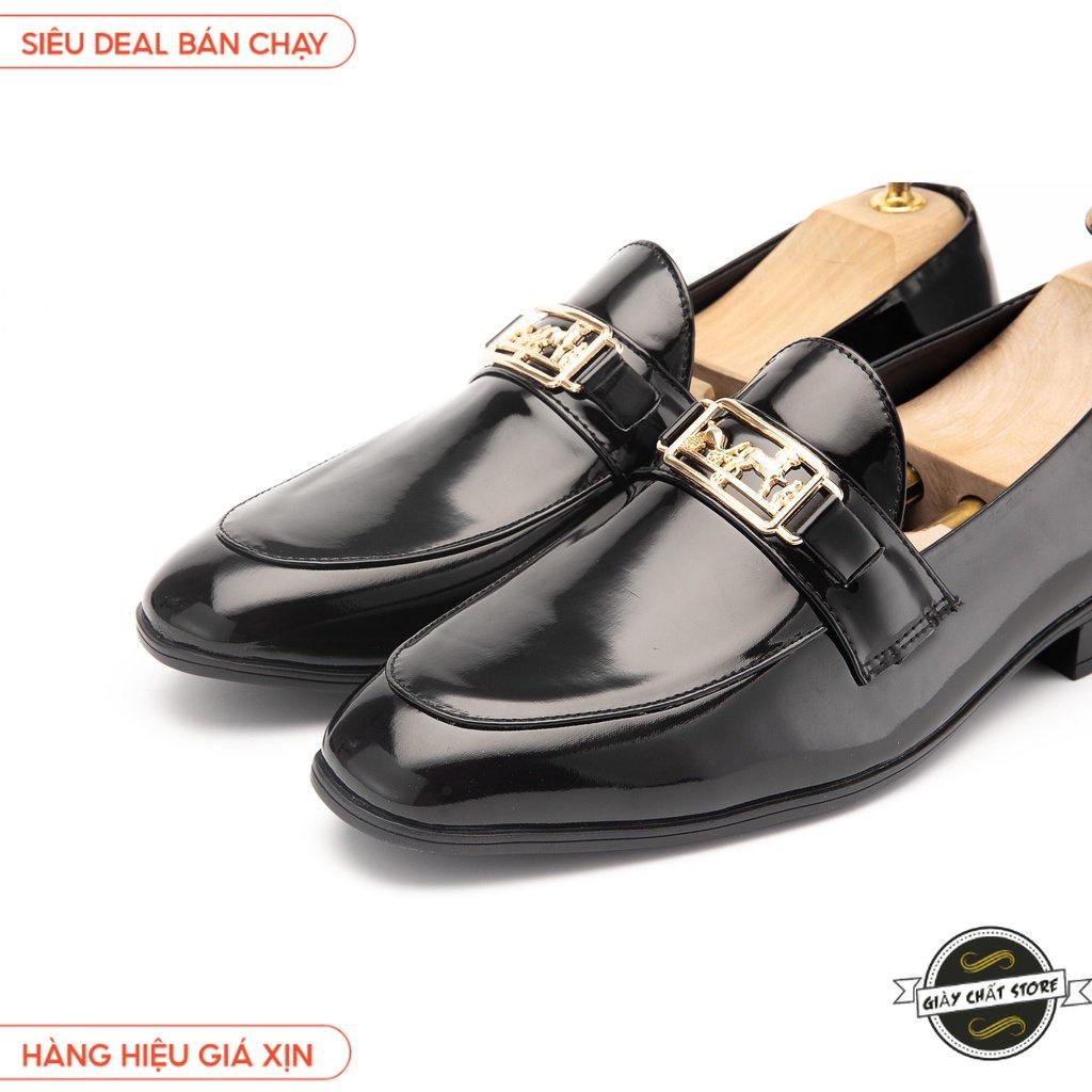 Giày Lười Nam Công Sở XOĂN SHOP Da Pu Pu Size 38 Đến 42 Màu Đen - V2