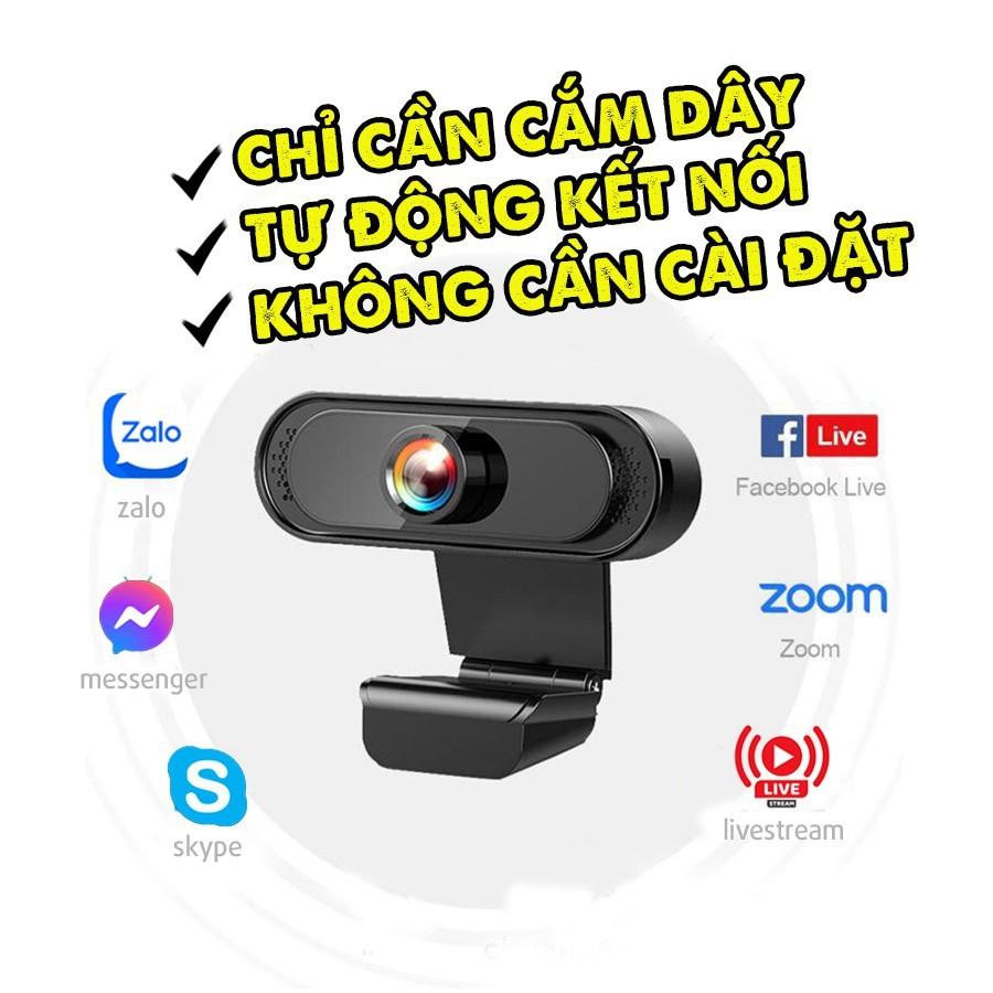 WEBCAM CÓ MÍC 1080P Full HD Sắc Nét - Thích hợp cho việc livestream ,học tập, giảng bài- kẹp màn & để bàn