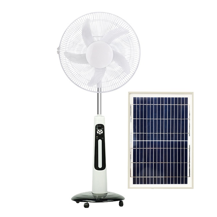 Quạt đứng Năng lượng mặt trời chất lượng cao, công suất lớn, có điều khiển từ xa và pin lithium tích điện