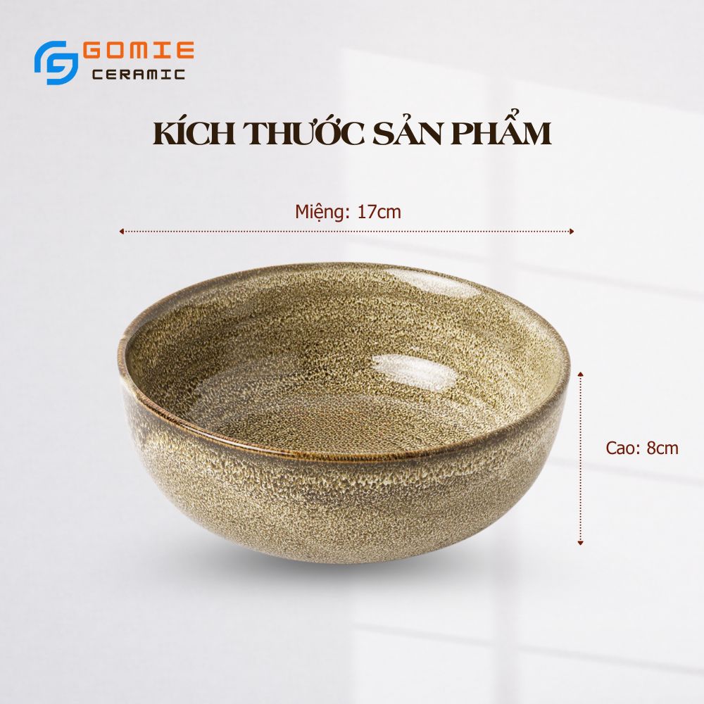 Bát Tô Nông 2 Size men gấm vàng - Bát Tô Nông Men Gấm Vàng Cao Cấp