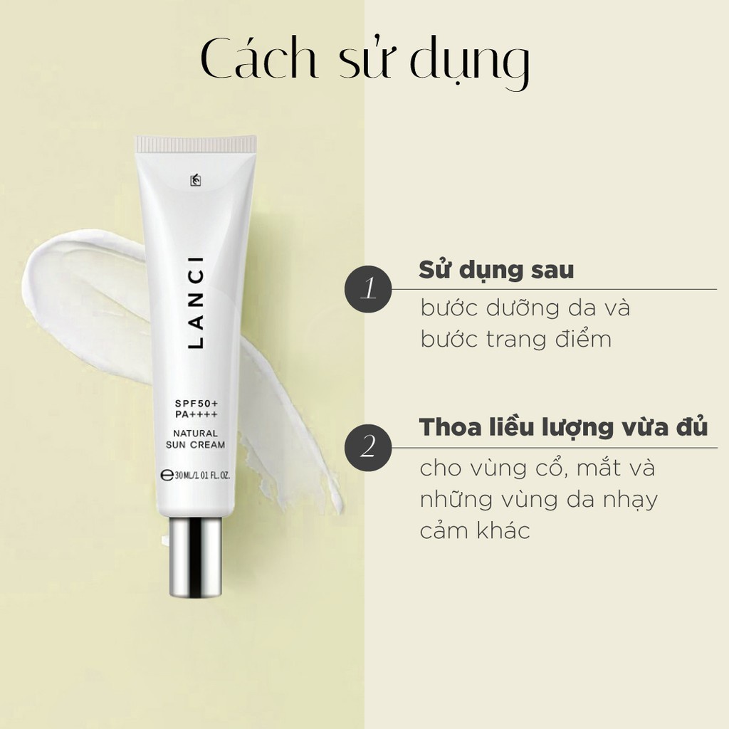 Kem chống nắng LANCI Sun Cream SPF50 PA++++ 50ml bảo vệ da khỏi tác hại của tia UV