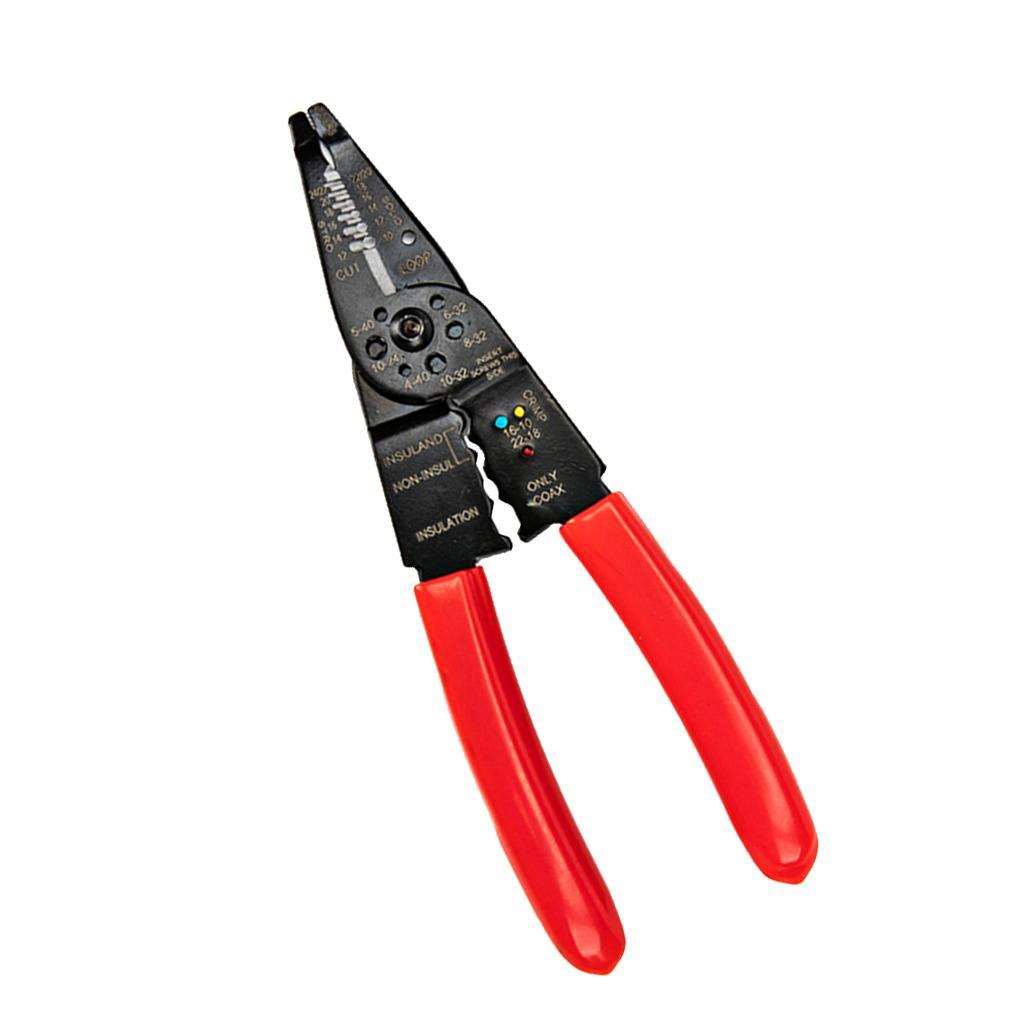 Multi-Tool 7 In 1 Wire Stripper Crimper Cutter Plier High Carbon Steel ,10-22 AWG