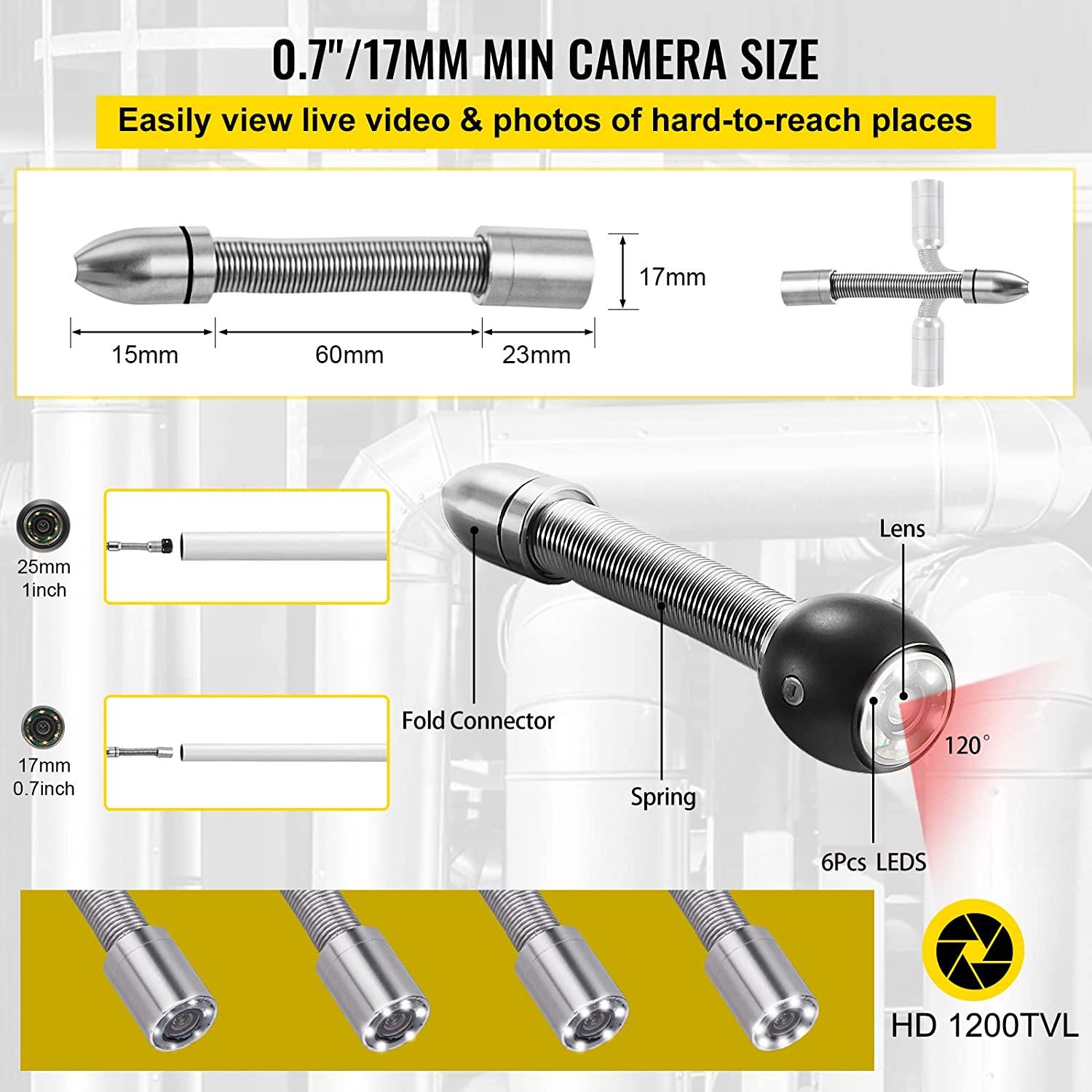 Cáp 40 mét 5 mm Máy quay video kiểm tra đường ống, hệ thống thoát nước hệ thống đường ống công nghiệp hệ thống nội soi công nghiệp