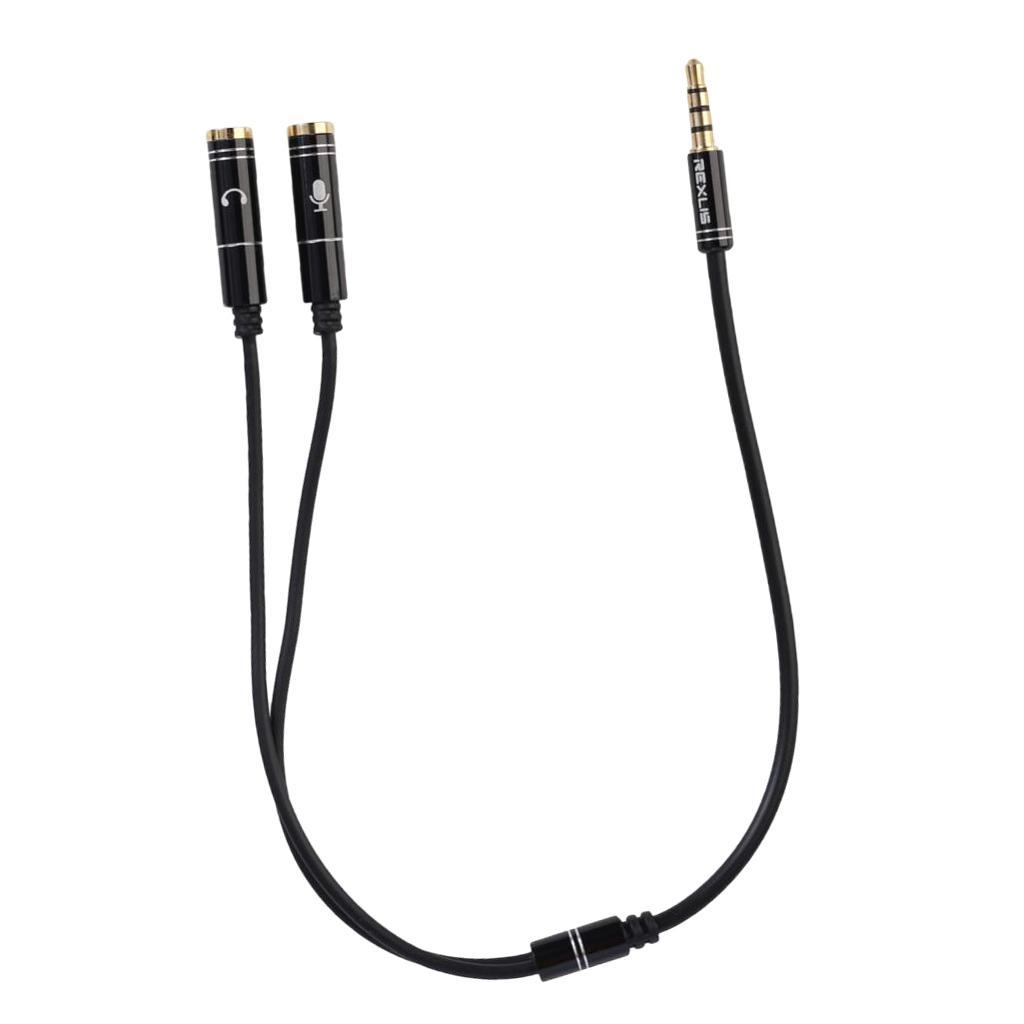 2 x 3.5mm Female to 1 x 3.5mm Male Headphone Headset Mic Stereo Audio Cable