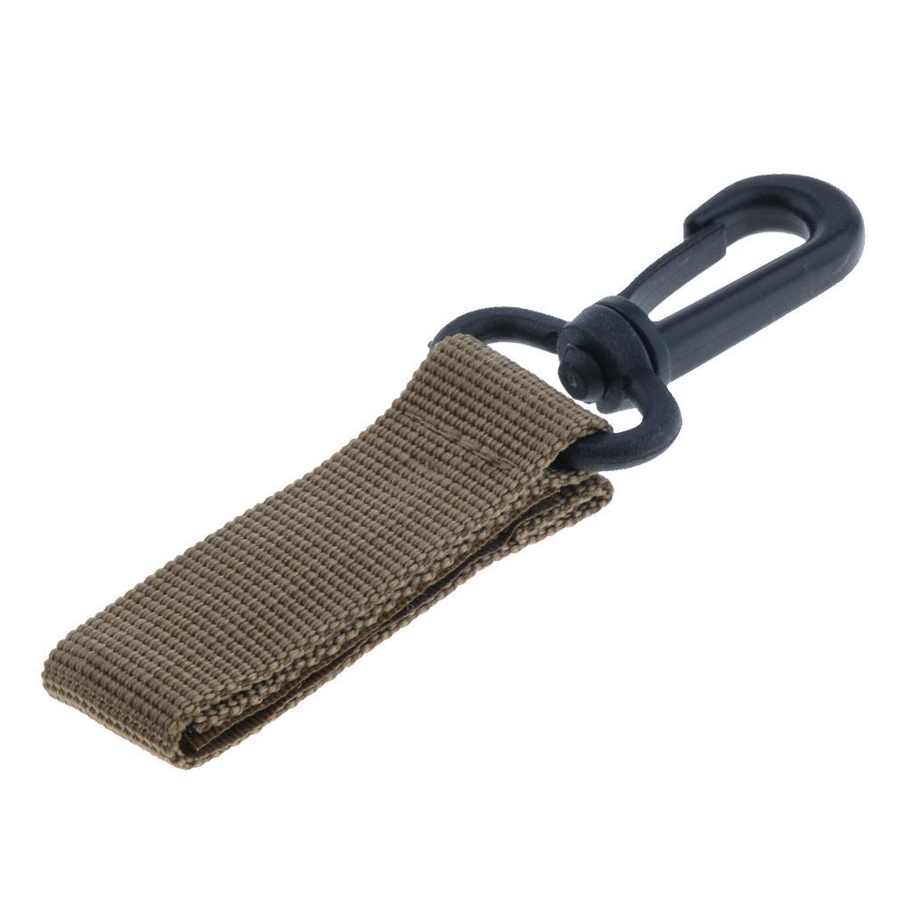 2-7pack Nylon Key Hook Webbing Molle Buckle Hanging Belt Carabiner Clip Khaki