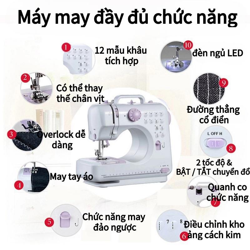 LOẠI TỐT) Bộ máy may mini gia đình đa chức năng tặng kèm đủ phụ kiện hàng chất lượng cao