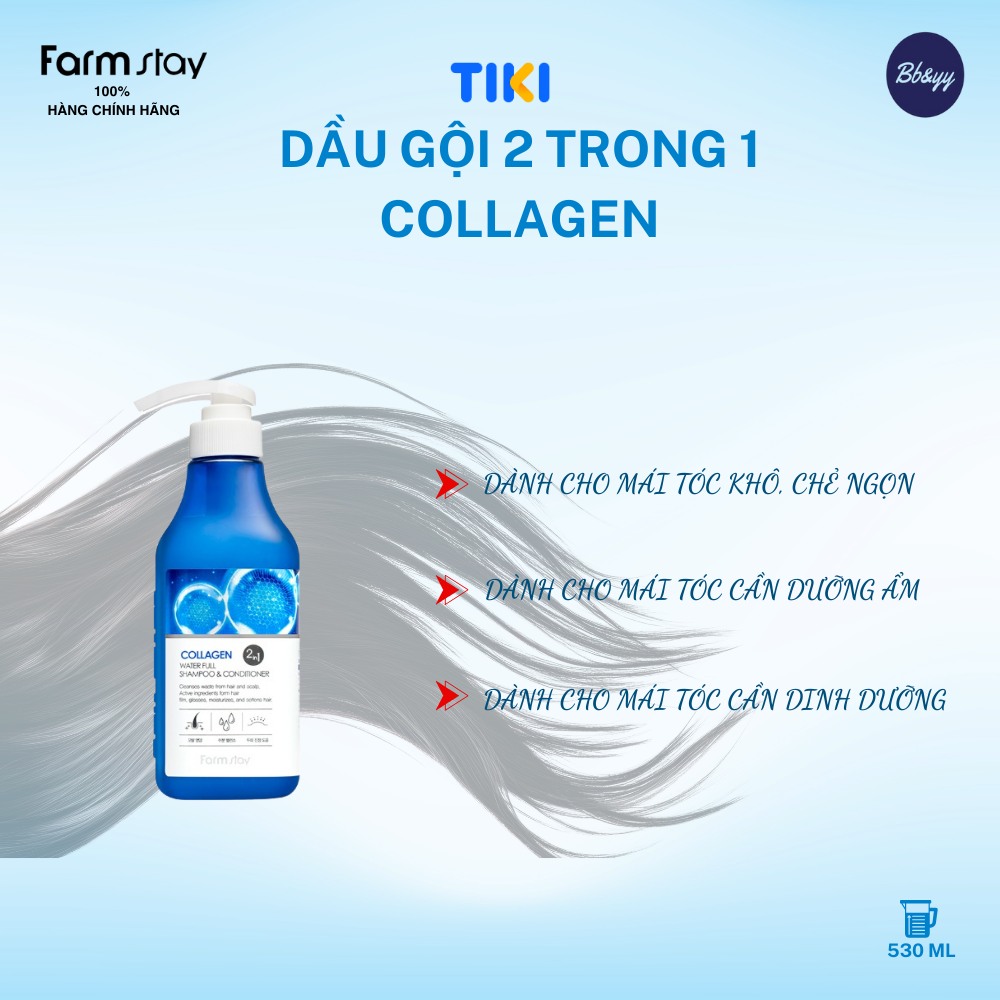 Dầu Gội 2 Trong 1 Collgane _ Collagen Water Full Shampoo &amp; Conditioner