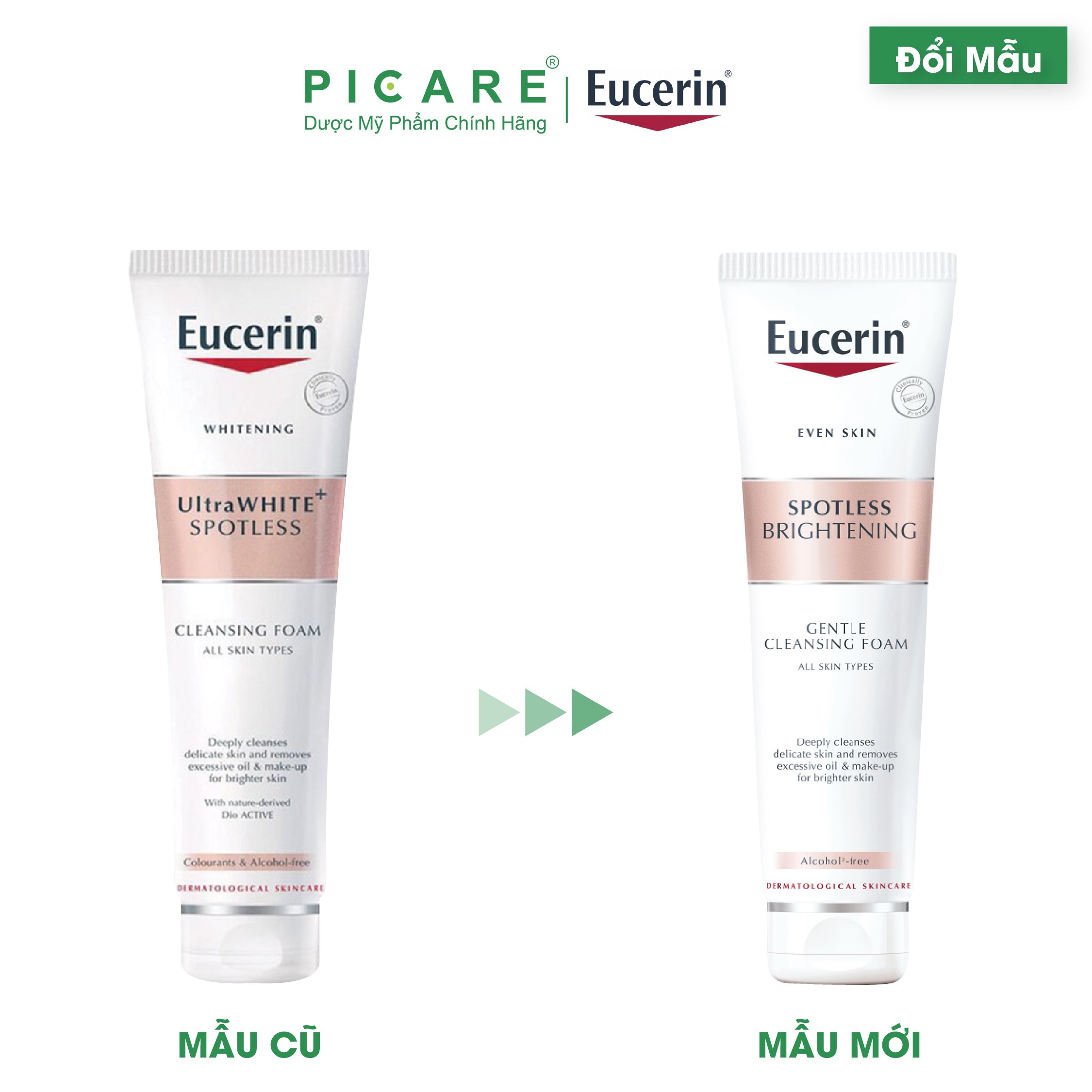 Sữa Rửa Mặt Tạo Bọt Trắng Da Eucerin Utra White Spotless (150g)