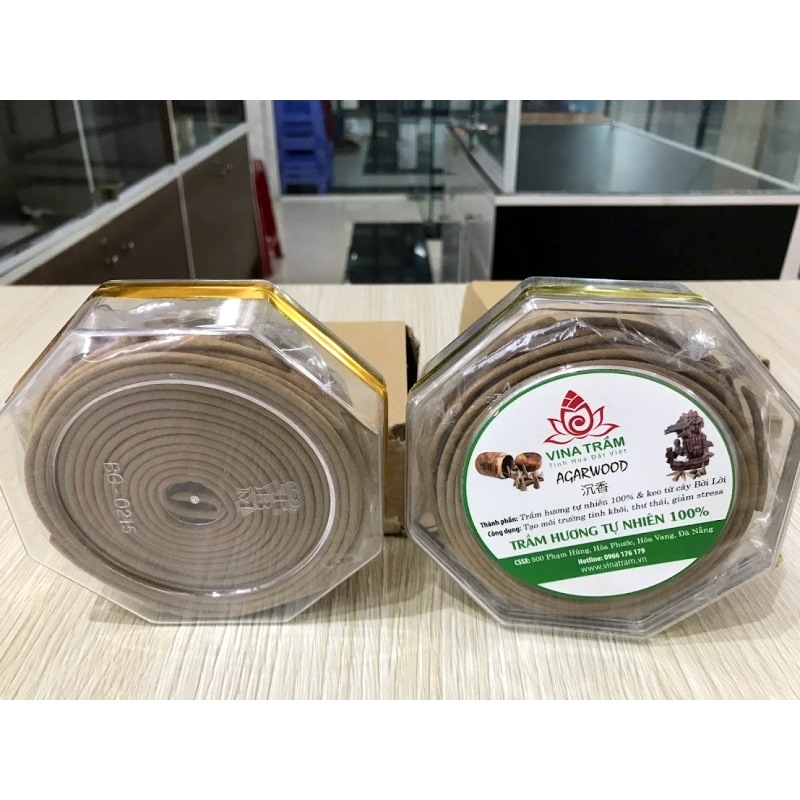 Nhang Khoanh Trầm Hương Nguyên Chất Cao Cấp Loại  8 giờ - Hộp 80gram