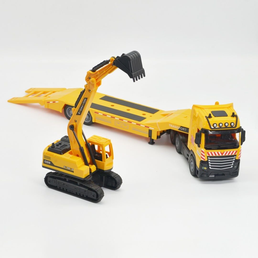 Đồ Chơi DUKA: Xe Vận Chuyển Trực Thăng / Xe Vận Chuyển Máy Công Trình