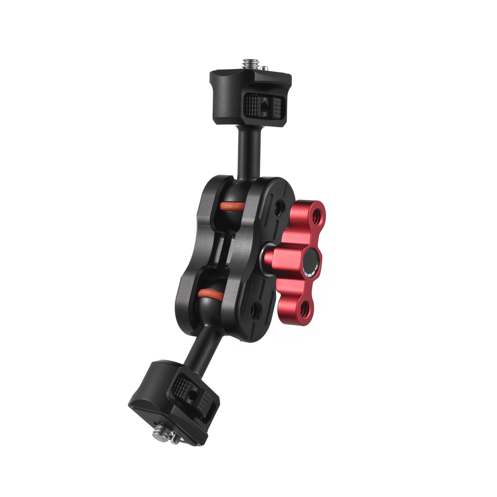 Khớp nối Magic Arm Bộ điều hợp gắn màn hình linh hoạt Hợp kim nhôm với vít kép 1/4 inch Đầu bi đôi xoay 360° cho khung máy ảnh đèn LED giám sát hiện trường