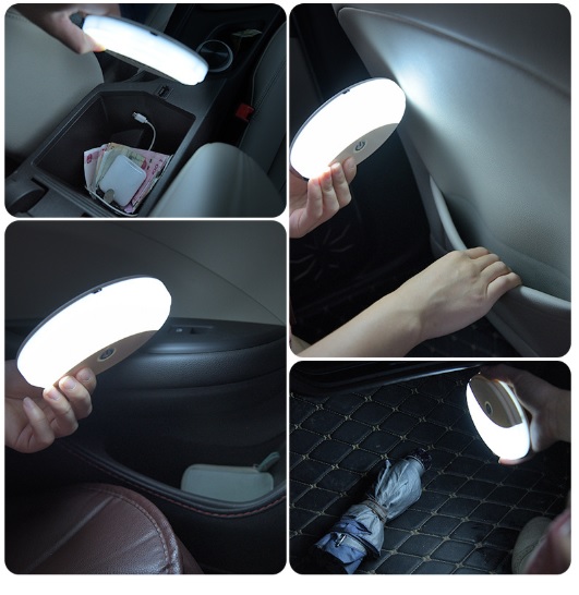 Đèn led gắn trần ô tô, xe hơi 2 chế độ sáng trắng/xanh