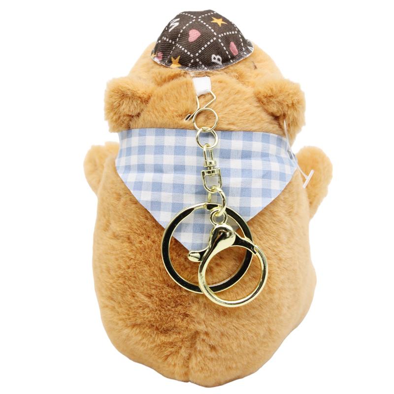 Móc Khóa Thú Bông Capybara Đội Nón 10 cm - ZooZoo 1085 (Màu Khăn Choàng Giao Ngẫu Nhiên)