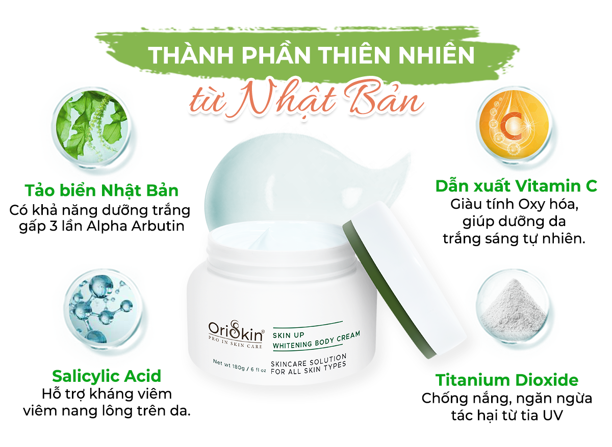 Kem Dưỡng Trắng Da Body Oriskin Body Skin Up Whitening Cream, Dưỡng Trắng Da Toàn Thân