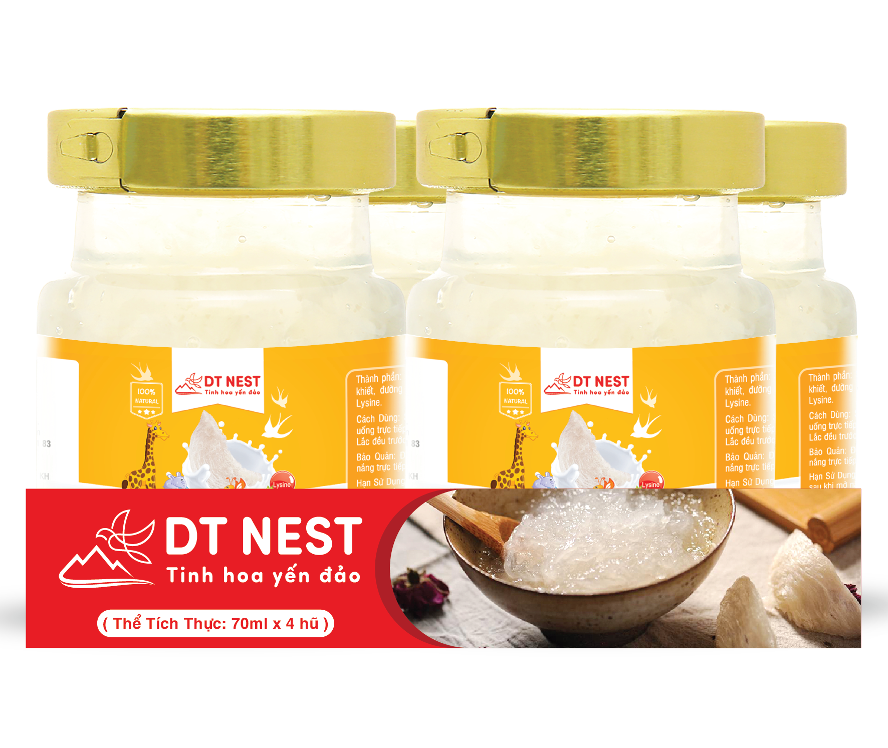 Đặc sản Khánh Hòa - Sữa non tổ yến dành cho trẻ em 70ml (Hũ lẻ) DT NEST/ DT FOOD