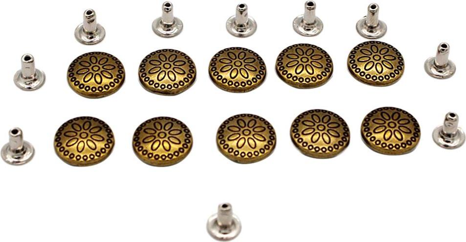 10 Bộ-Họa Tiết Hoa Tròn-Kim Loại Đinh Tán Đinh Nhọn Nailhead-Làm Đồ Da Thủ Công
