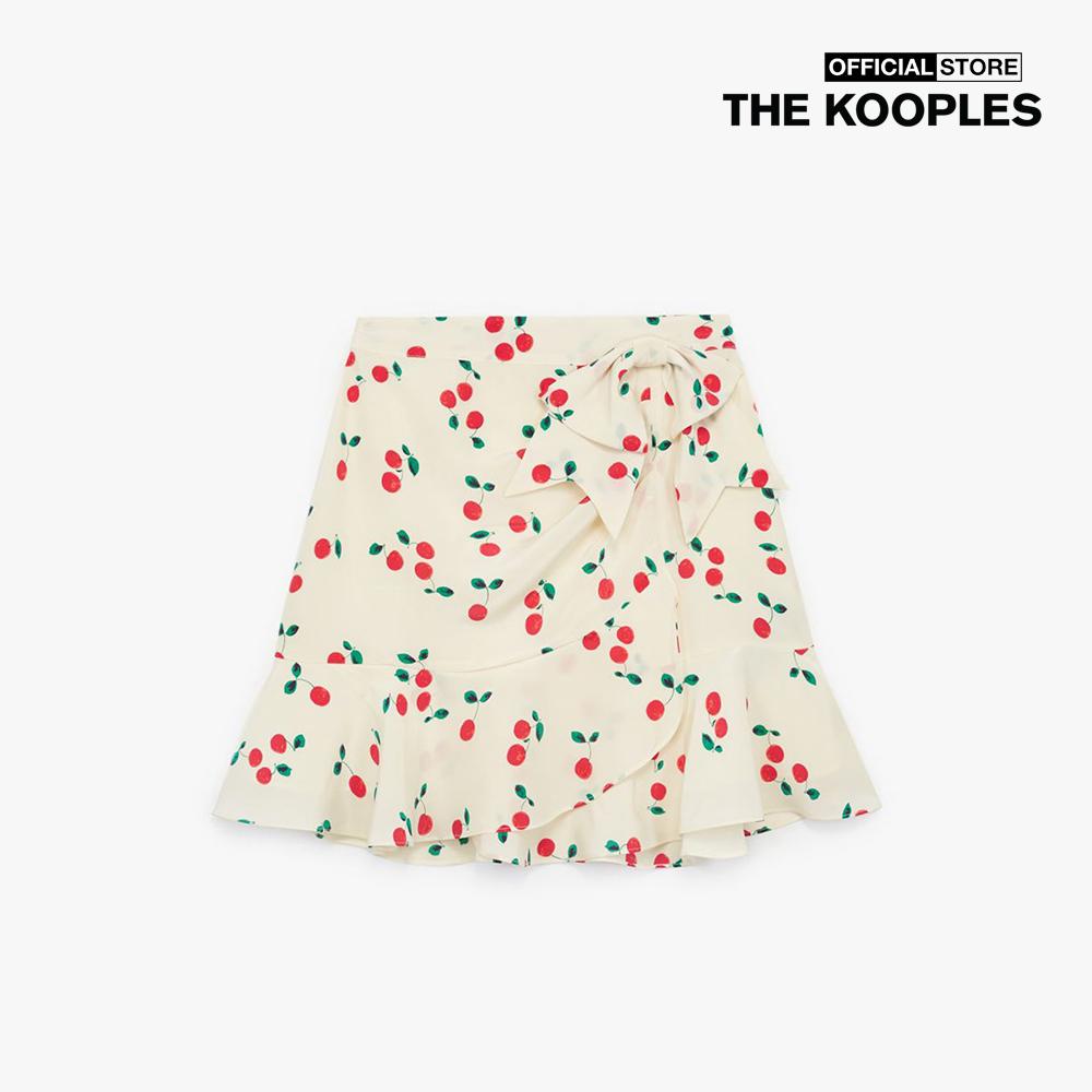 THE KOOPLES - Chân váy mini dáng quấn Cherry Print FJUP20030K