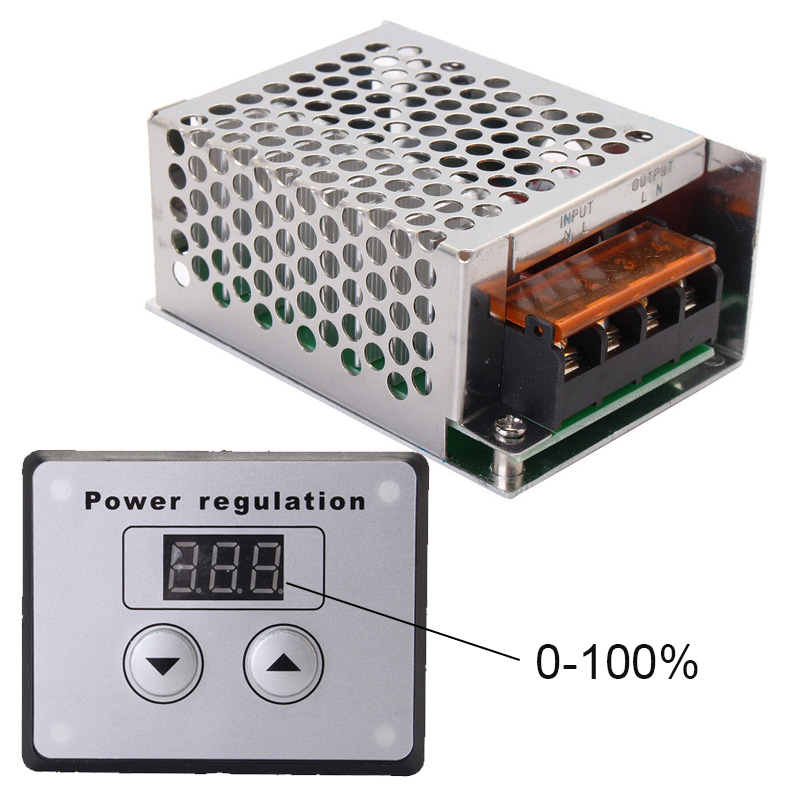 Bộ chiết áp bảng điều chỉnh kỹ thuật số 4000W-220V dùng cho quạt sưởi, ánh sáng, động cơ