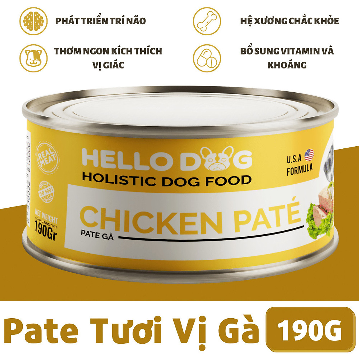 Pate Tươi Dành Cho Tất Cả Các Giống Chó Ở Mọi Độ Tuổi Hương Vị Gà Thơm Ngon Dễ Ăn Bắt Vị - Hello Dog Chicken Pate