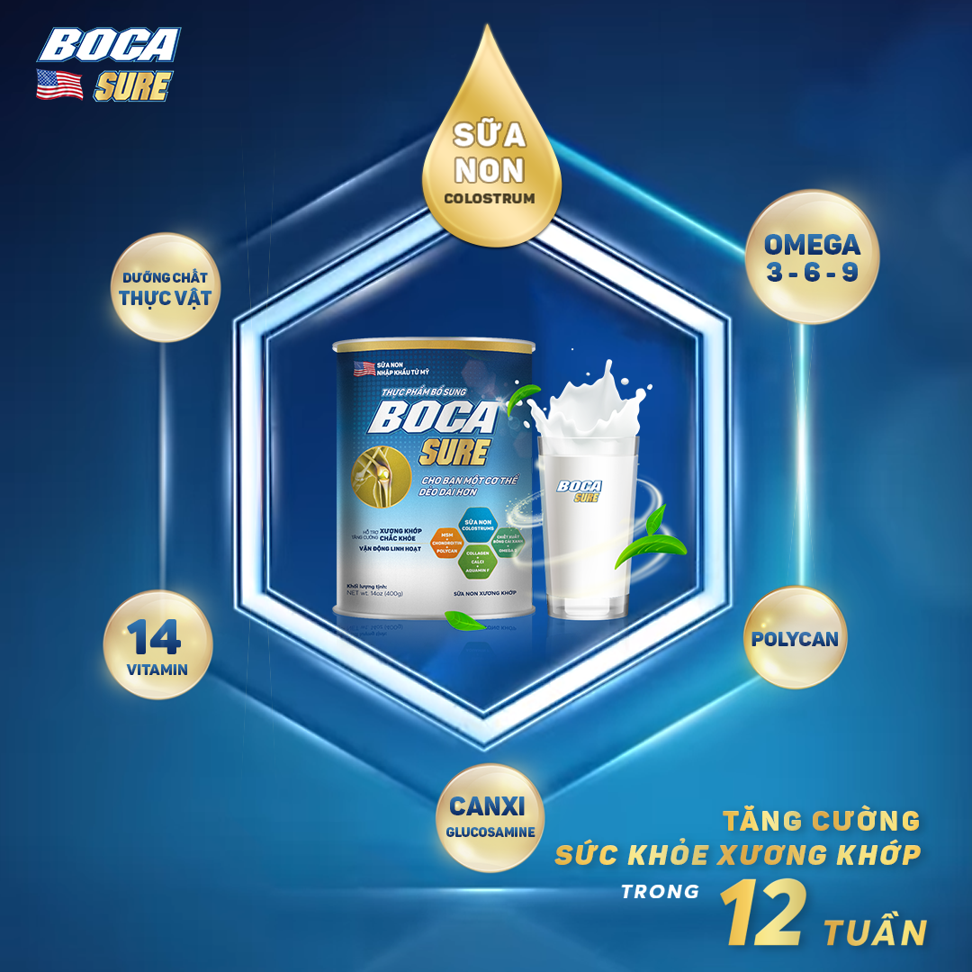 Mua 3 tặng 1 BOCA SURE hỗ trợ xương khớp ALIFACO Sữa Non sữa non nhập khẩu từ Mỹ 400gr