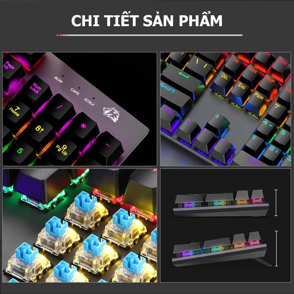 Bàn Phím Cơ Gaming POERMAX K1 Full Size 20 Hiệu Ứng Led- Hàng Chính Hãng