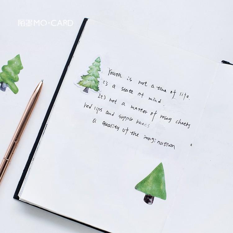 Hộp 46 Nhãn dán sticker Cây thông xanh trang trí sổ tay bullet journal M045