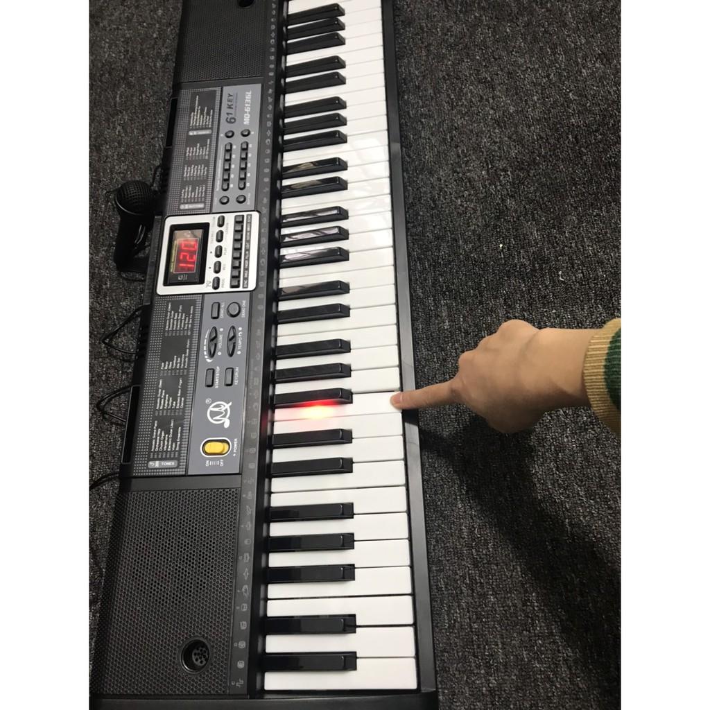 Đàn Piano Điện Keyboard - Đàn Organ Gồm 61 Phím Led Phát Sáng Kèm Phụ Kiện VT161