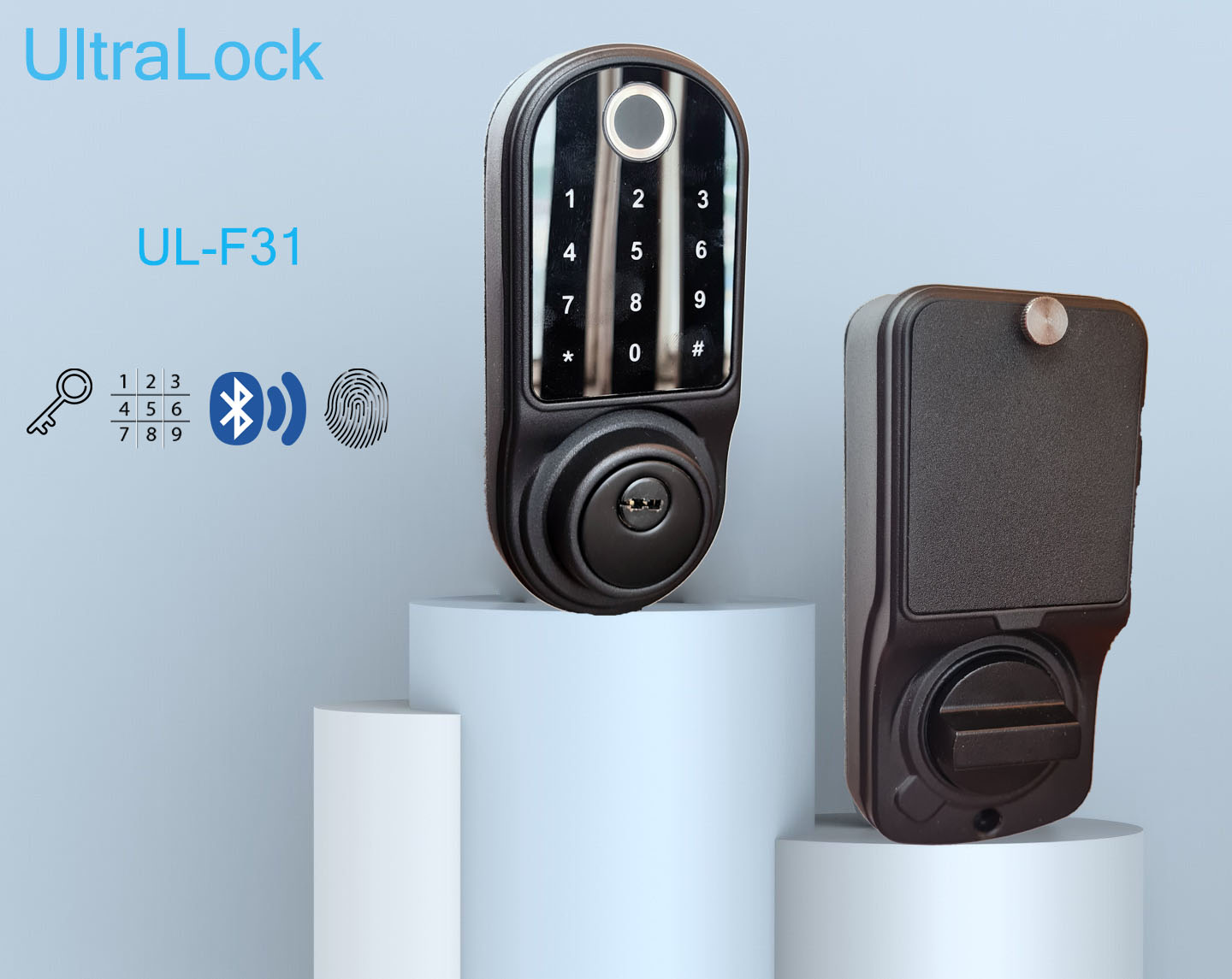 UltraLock UL-F31 Chốt tự động thông minh, Khóa vân tay 4 chức năng An toàn, Tiện lợi