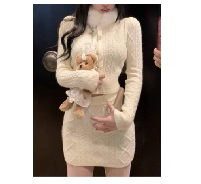Set Bộ Áo Váy và Khăn Lông Siêu Quyến Rũ Và Sang Trọng Little Cheese Fox