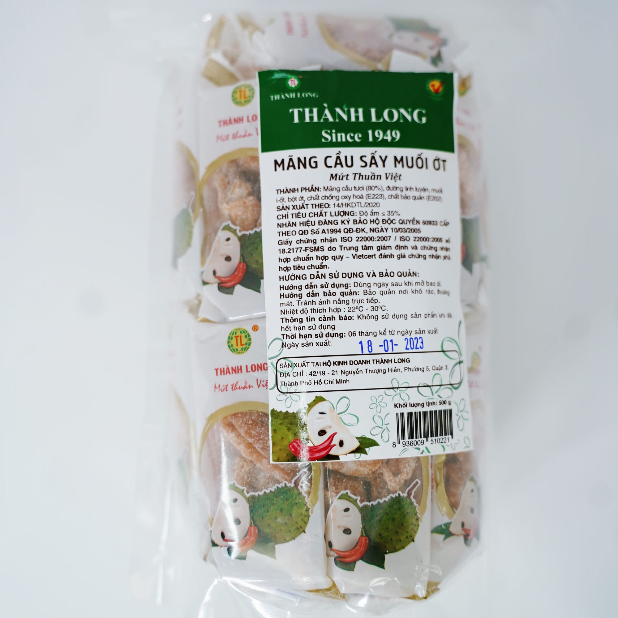 MỨT MÃNG CẦU SẤY MUỐI ỚT THÀNH LONG 500G