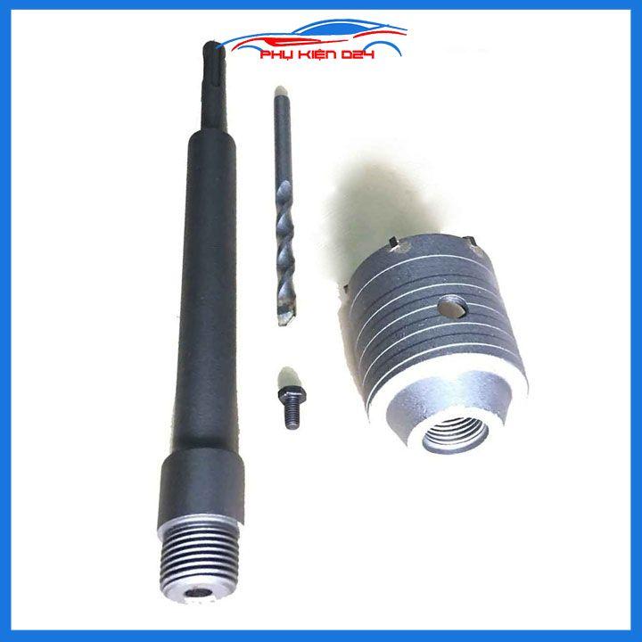 Bộ mũi khoan rút lõi điều hòa kèm cán chuôi dài 11cm/20cm/30cm rút lõi bê tông cao cấp đường kính mũi 30-90mm