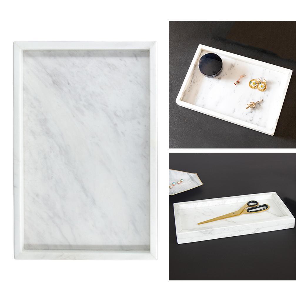 Marble Desktop Kitchen Tissues Candles Towel Tray White