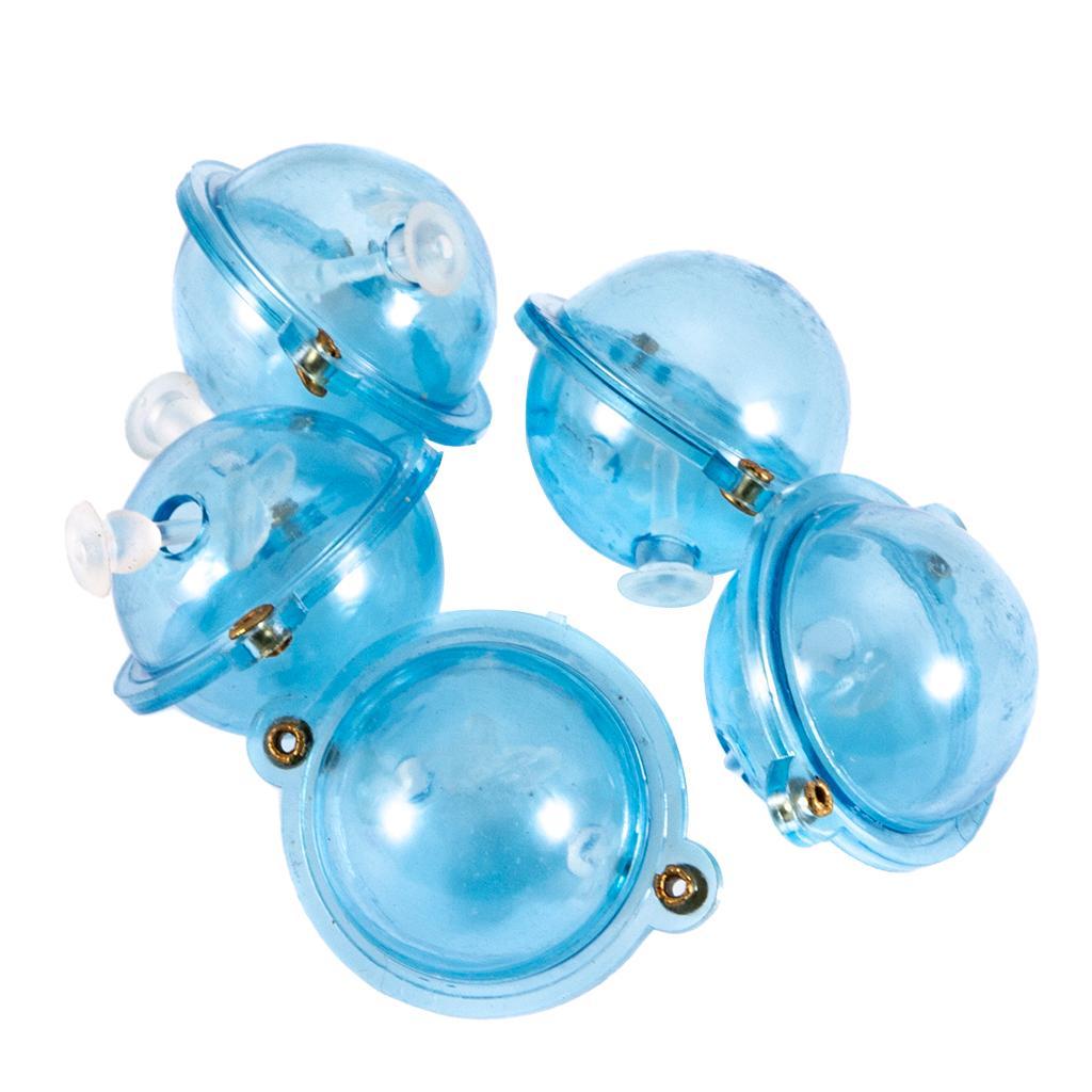 5pcs Clear Round Fishing Bobber Floats Buoy Airlock Strike Indicators Blue