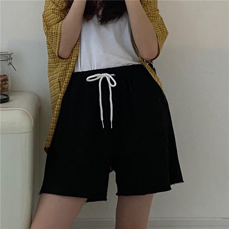 Quần Đùi Sporty Tưa Gấu Trơn Closet 2 màu Đen, Xám Chất Dày,Dây Rút Đơn Giản Dễ Mặc, Quần short cộc nữ cho mùa hè năng động