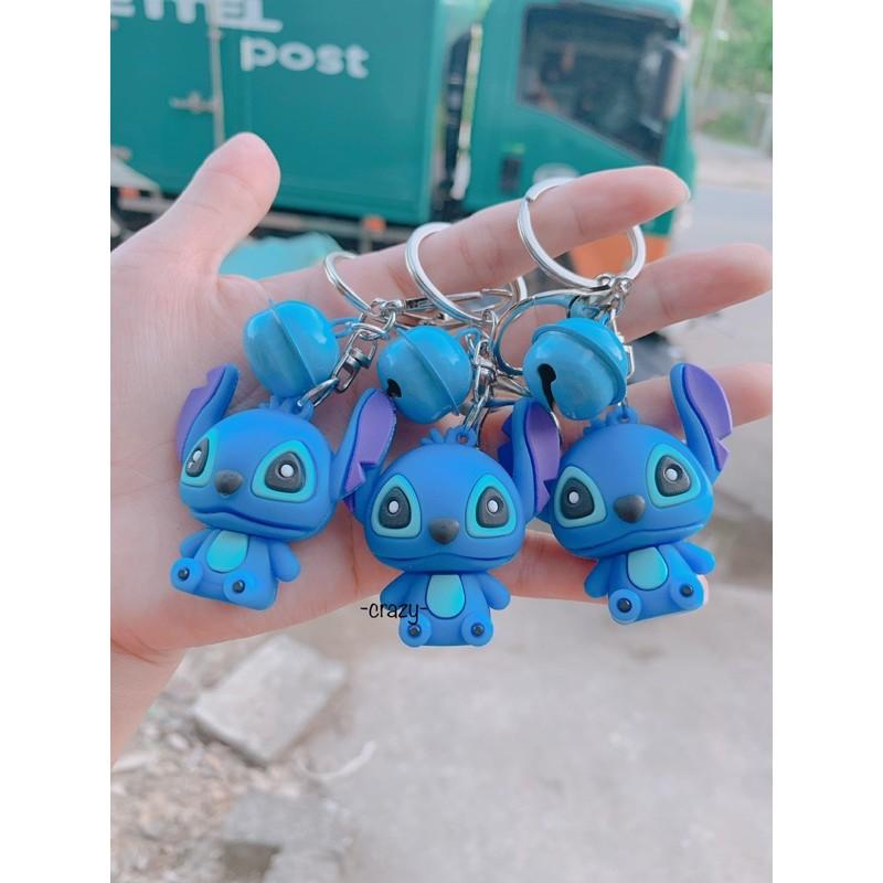 Móc chìa khoá cute xanh tai dài có chuông