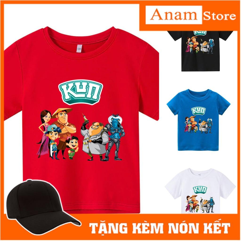 Áo thun cho bé kun 7, 4 màu, có size người lớn, Anam Store