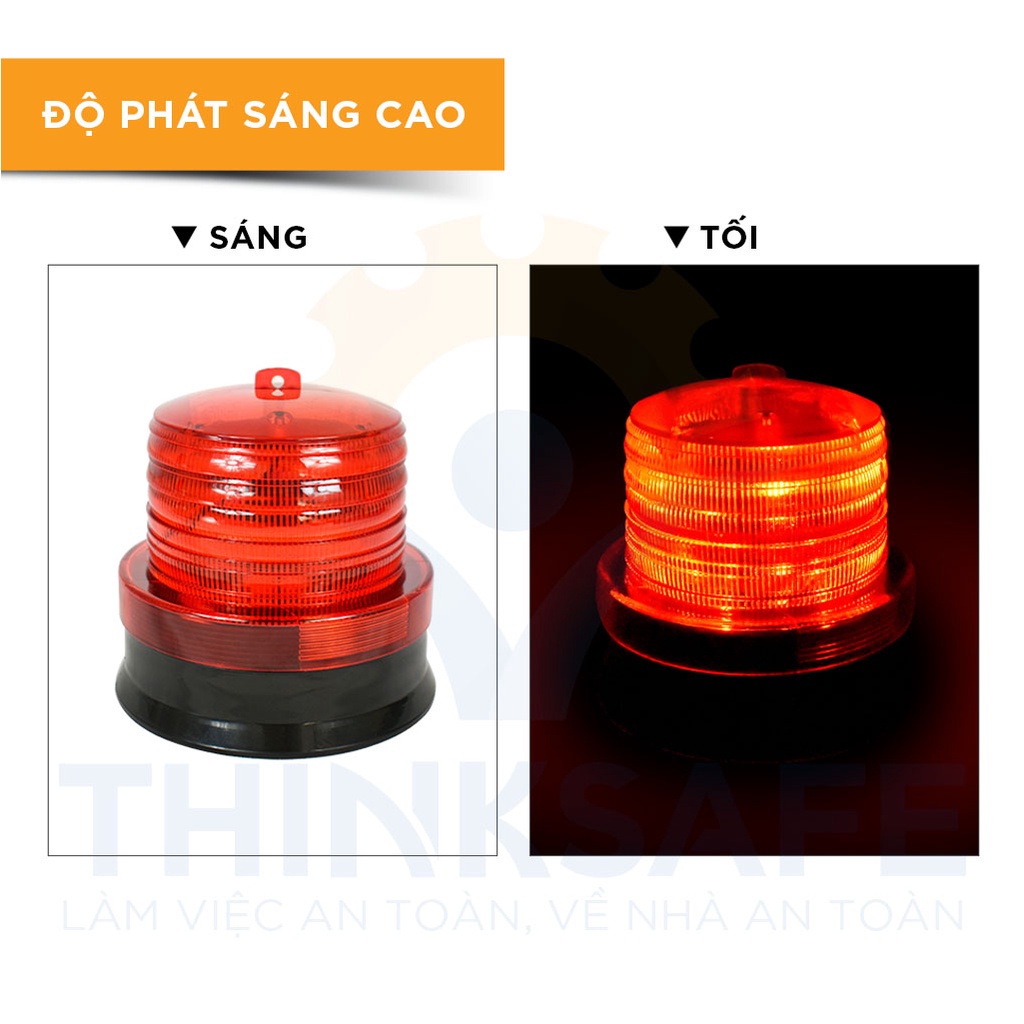 Đèn cảnh báo năng lượng mặt trời Thinksafe, đèn xoay cảnh báo, cảnh báo nguy hiểm, sự cố