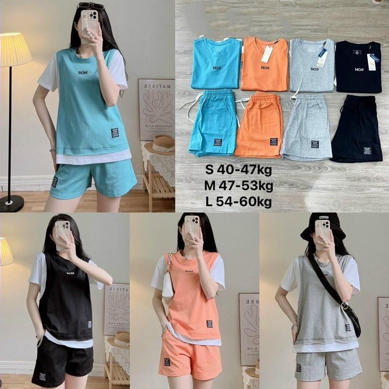 Đồ Bộ Nữ mặc nhà unisex Cotton NO.9 Form rộng thời trang cho mùa hè-Siêu đẹp,chuẩn Hàn thích hợp đi chơi đi dạo