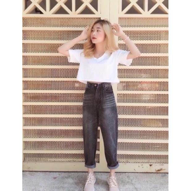 QUẦN BAGGY JEAN XÁM ĐEN