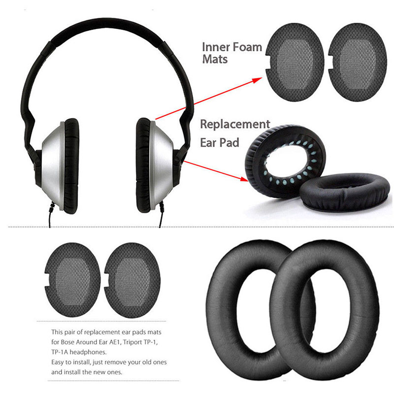 Miếng Đệm Tai Thay Thế Cho Tai Nghe BOSE QC15 QC2 - Đen
