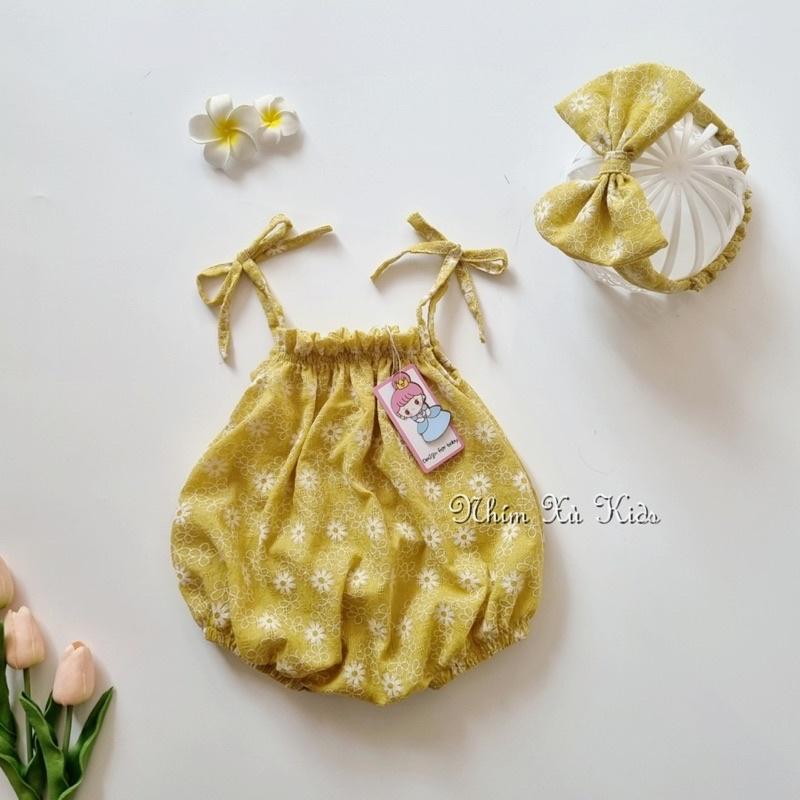 Body 2 Dây Bé Gái 3 Đến 12kg, Bodysuit Chất Boi Xốp Thông Hơi Cực Mát Cho Bé