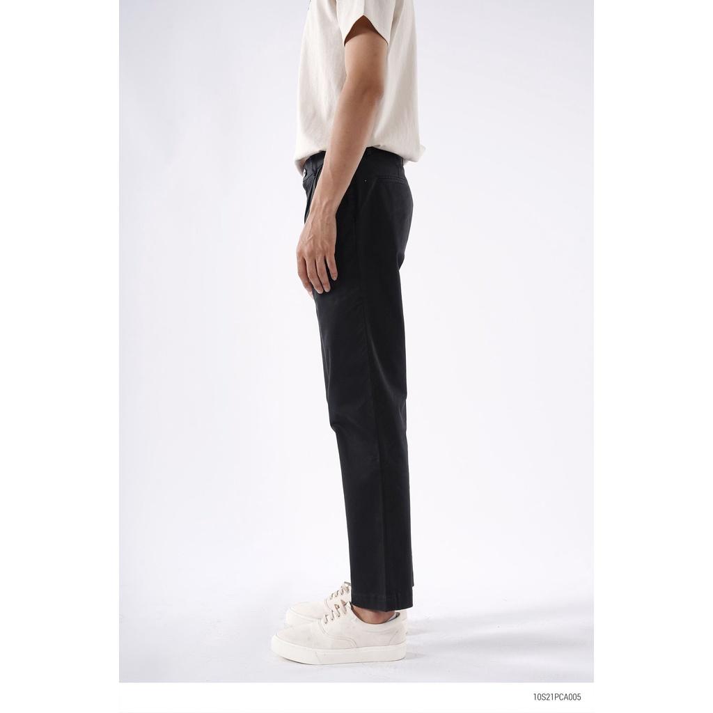 Quần kaki nam form straight crop màu đen có độ co giãn nhẹ 10F21PCA005 - LASTORE MENSWEAR