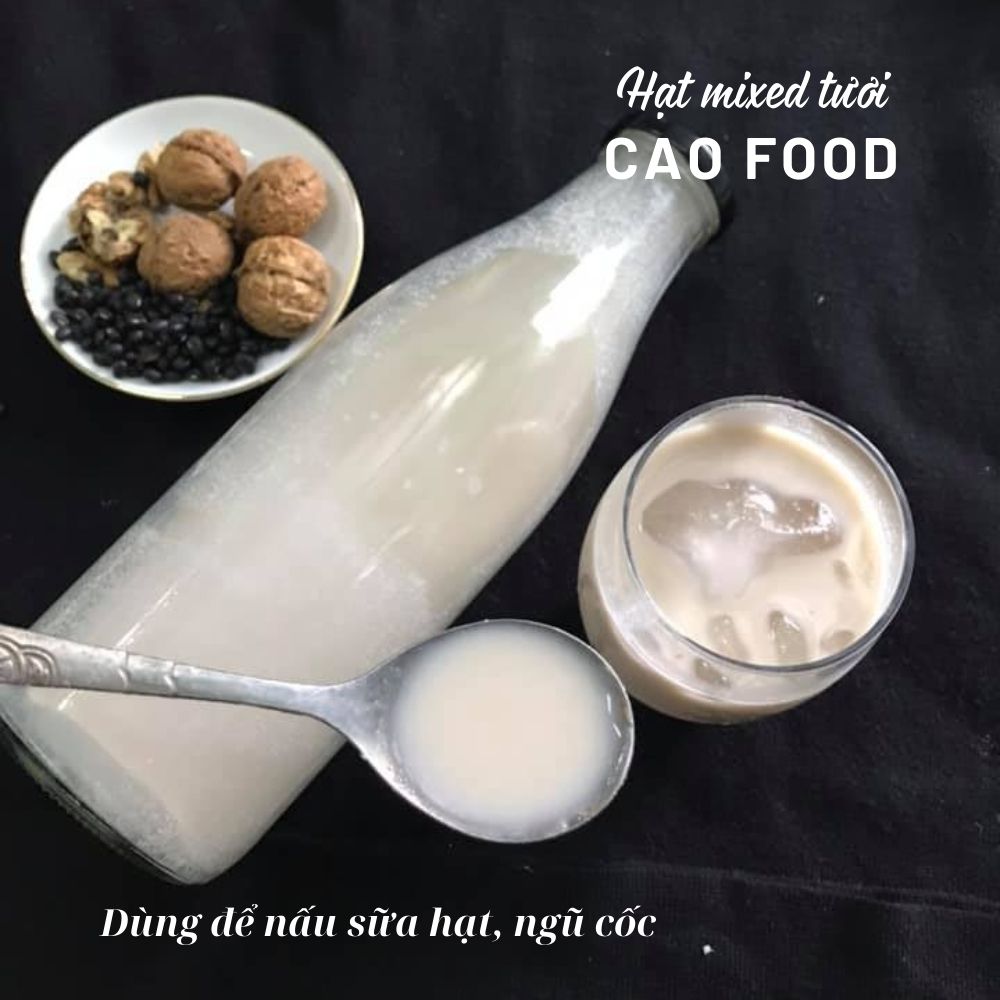 Hạt mixed tươi 5 loại hạt dinh dưỡng cao cấp dùng nấu sữa, cháo, ngũ cốc: macca, óc chó, hạnh nhân, hạt điều, hạt bí xanh