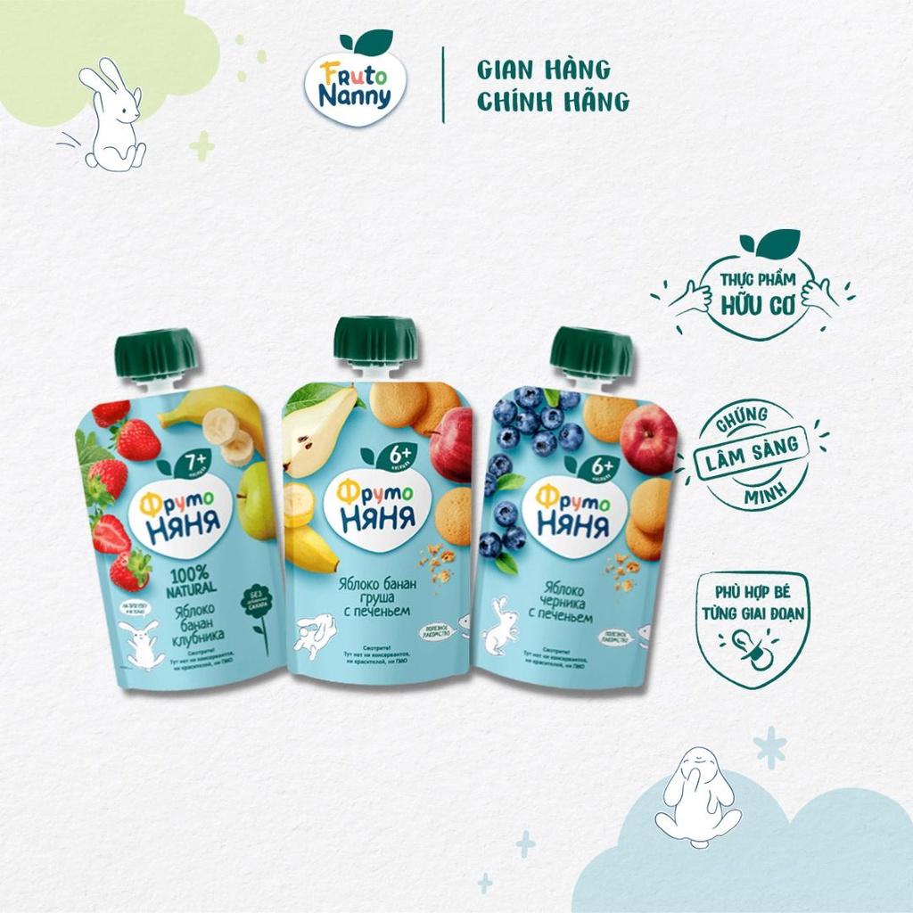 Hoa Quả Trái Cây Nghiền FrutoNanny Cho Bé Ăn Dặm Các Vị 90g